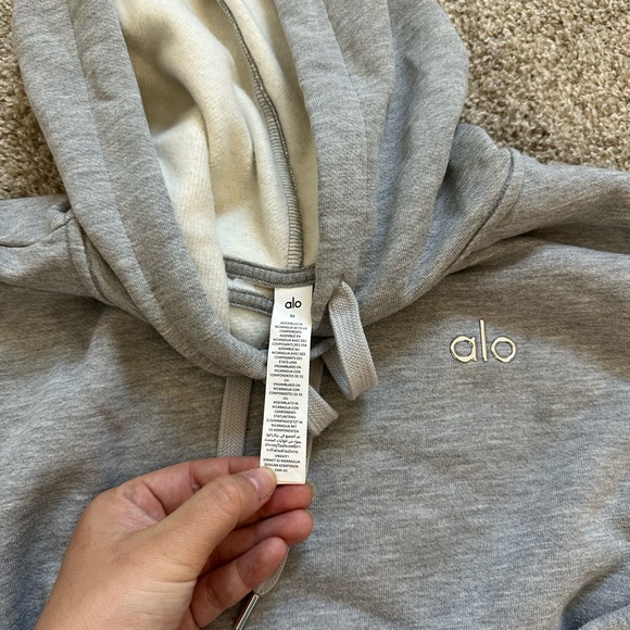 Alo Accolade Hoodie Heather Gray size M NWT - Picture 4 of 5
